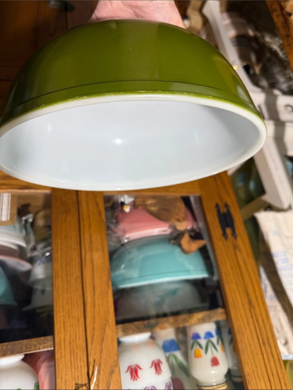 Pyrex avocado green Glass Mixing Bowl 404 4qt